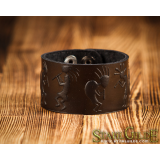 Genuine Leather Bracelet Cuff Wristband People  Carving Leather 